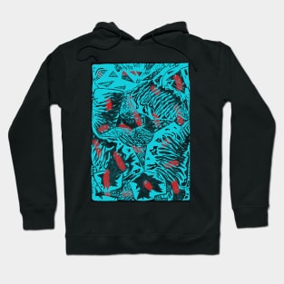 Zentangle Art - Black, Blue & Red colours Hoodie